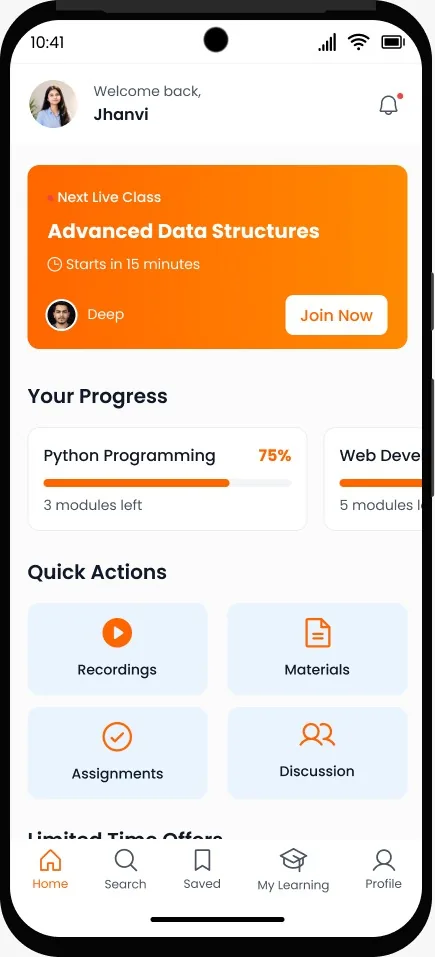 BAOIAM learning progress and course dashboard screen